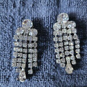 Vintage Rhinestone Chandelier Earrings